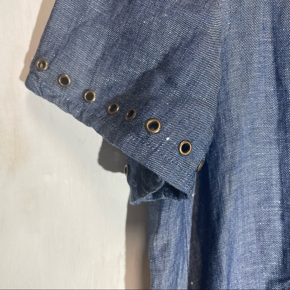 Holding Horses Anthropologie Embroidered Dress Summer Comfortable Size 2P Denim - Picture 7 of 8